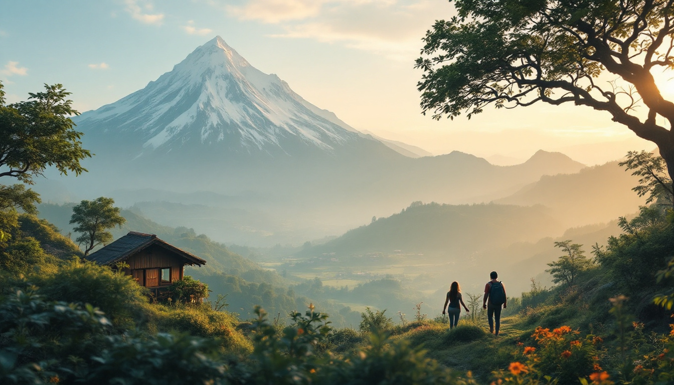 A photograph of capture a photograph of a vibrant eco-friendly destination