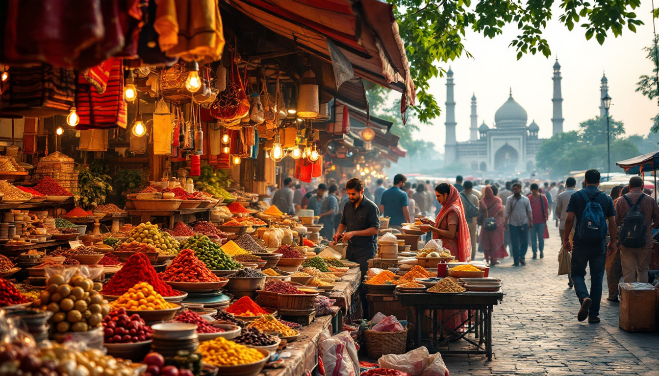 A photograph of capture a photograph of vibrant local markets bustling with activity