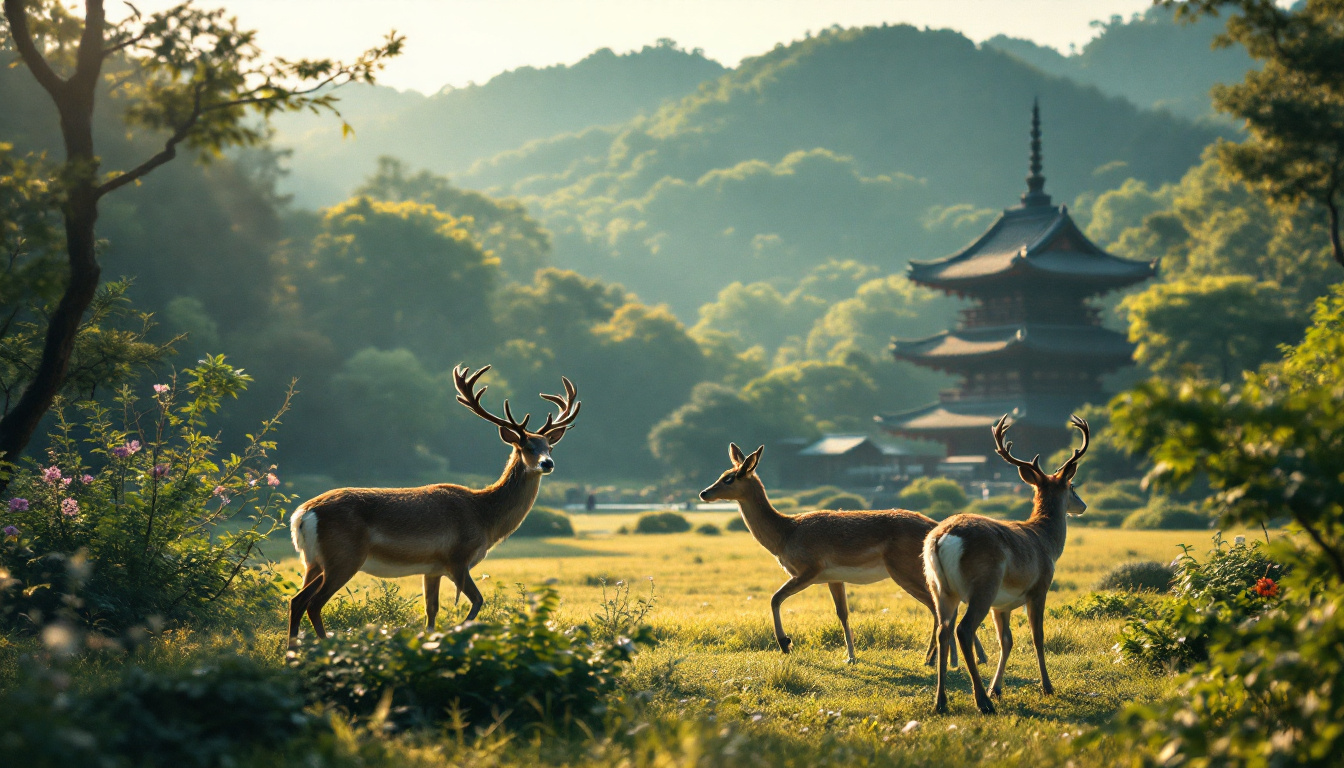 A photograph of capture a photograph of the serene landscape of nara park